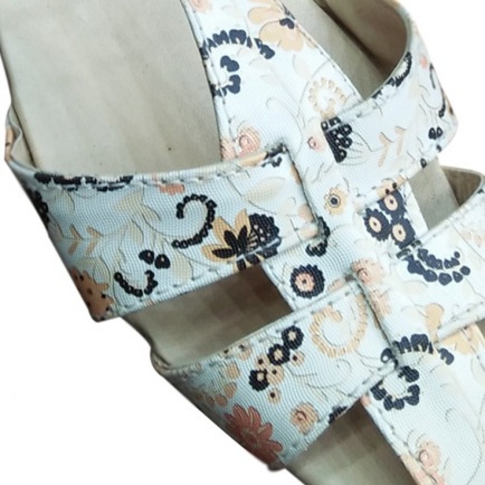 Fancy Partywear Flat Sandals for Women - Skin - 6 To 10