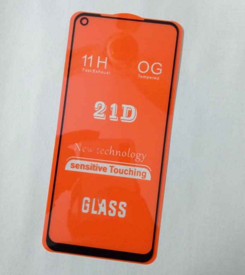 Samsung A21 - 9D - Full Glue - Full coverage - Edge to Edge - Protective Tempered Glass