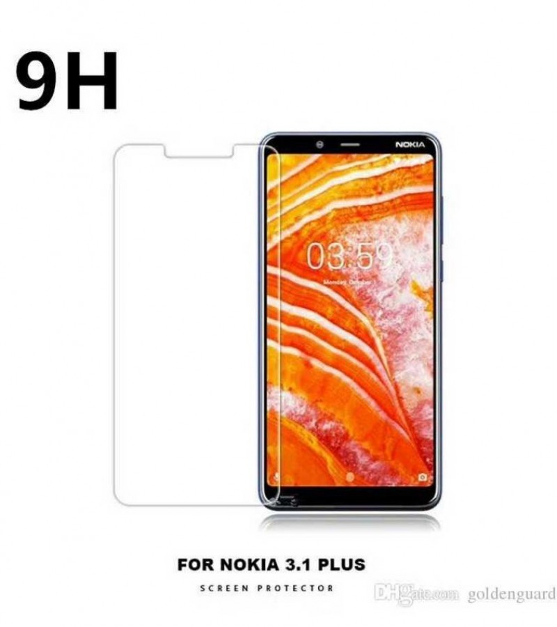 Nokia 3.1 Plus - 2.5D Plain & Polished - Protective Tempered Glass