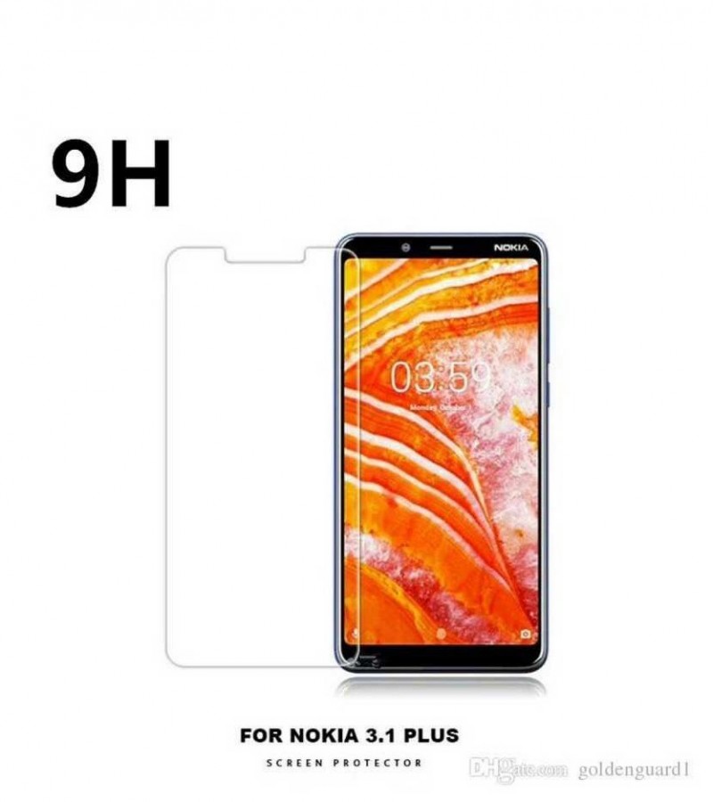Nokia 3.1 Plus - 2.5D Plain & Polished - Protective Tempered Glass