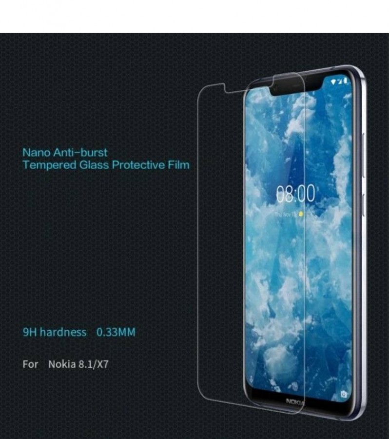 Nokia 8.1 - 2.5D Plain & Polished - Protective Tempered Glass