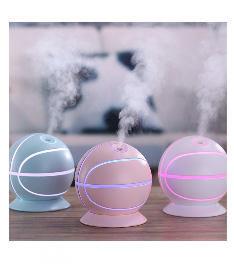 Rotatable Basketball Shaped Air Humidifier Night Light with USB Cable 240ml