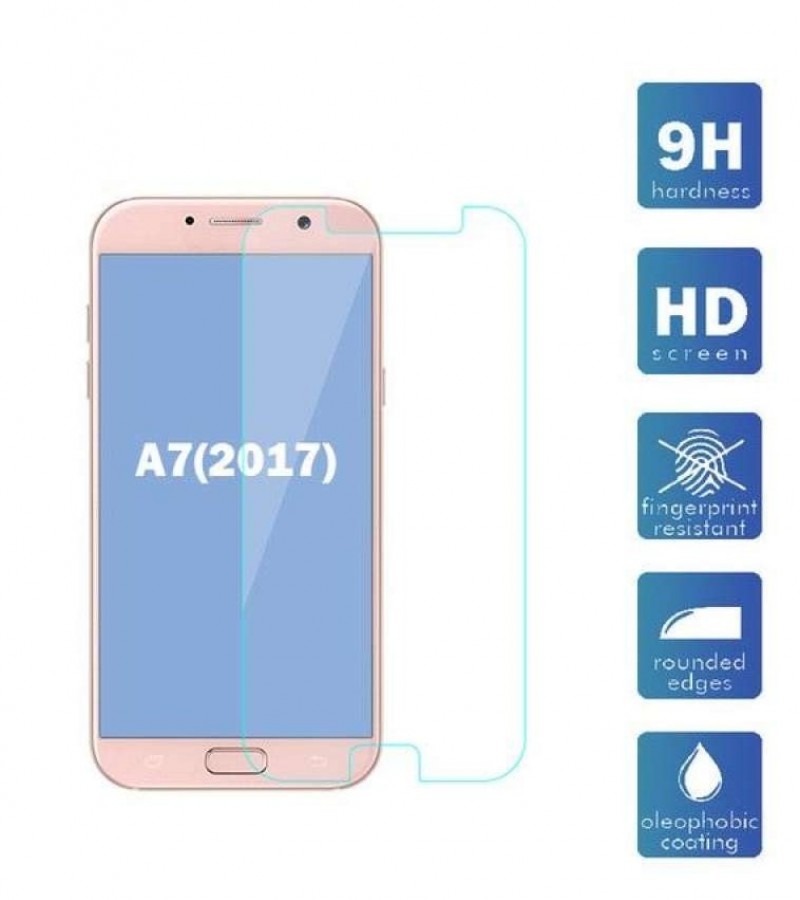 Samsung Galaxy A7 2017 - (A720) - 2.5D Plain & Polished - Protective Tempered Glass
