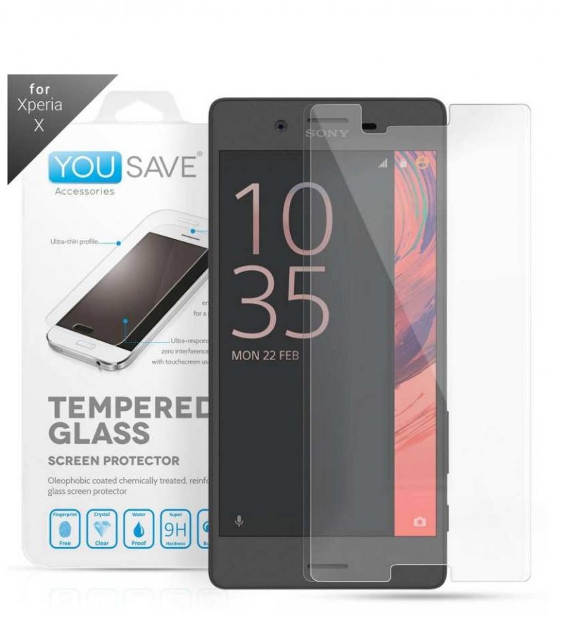 Sony Xperia X - 2.5D Plain & Polished - Protective Tempered Glass