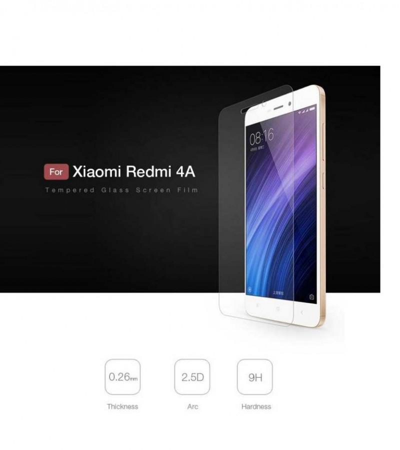 Xiaomi Redmi 4A - 2.5D Plain & Polished - Protective Tempered Glass